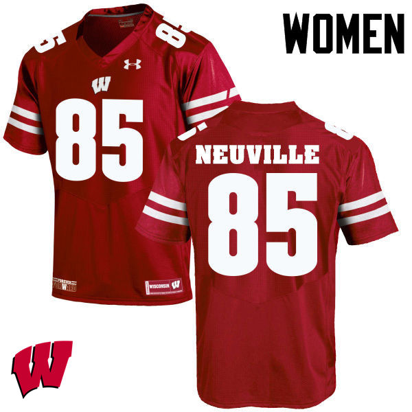 Wisconsin Badgers Women's #85 Zander Neuville NCAA Under Armour Authentic Red College Stitched Football Jersey WZ40T08WO